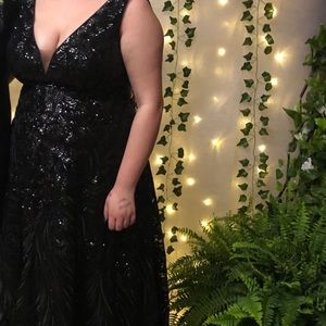 Black sequin prom dress